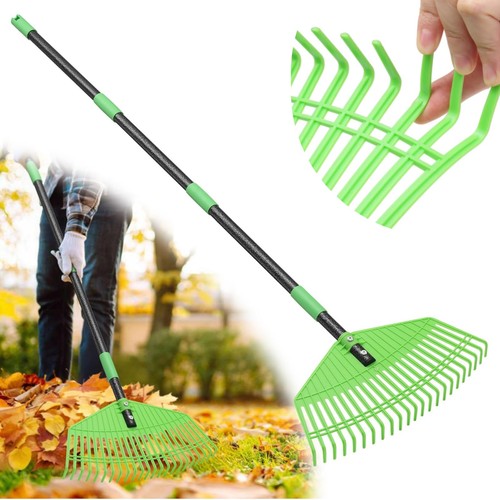 Plastic leaf rake with - leaf,