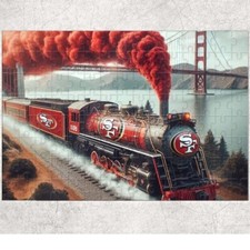 49ers Football Train 120 Piece Custom Handmade Jigsaw Puzzle