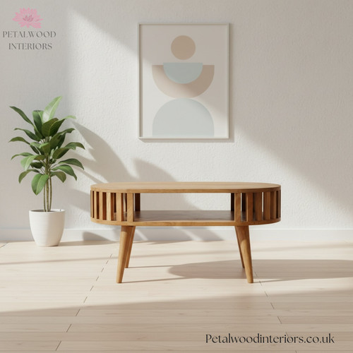 Curved coffee table - table,, solid
