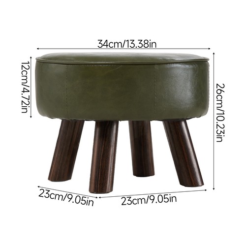 Leather footstool pouffe stool - pouffe,