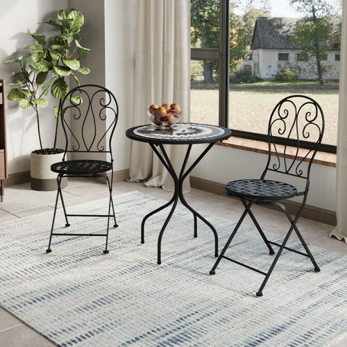 3pcs bistro set mosaic patio - set,