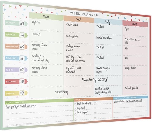 Weekly wall planner 4 - weekly,