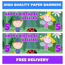 BEN AND HOLLY Personalised Birthday Banner - Ben & Holly Birthday Party Banners
