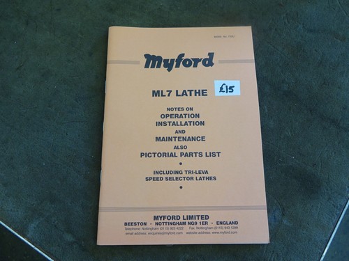 Myford ml7 lathe manual - ml7, +