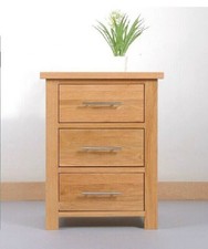 Oak Bedside Table 3 Storage