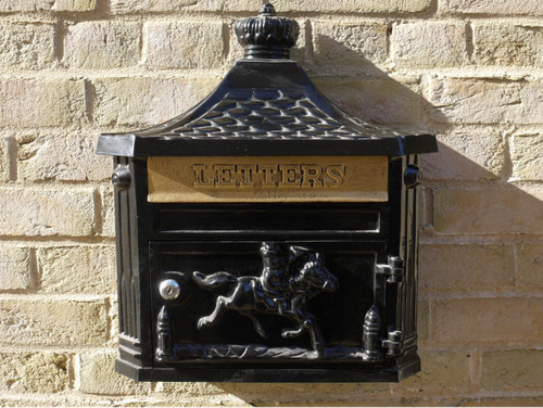 Black wall post mail - wall, box