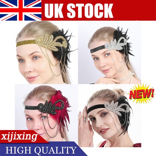 1920s headband feather - headband, 20's