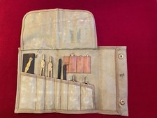 WW2 British Army Canvas Technical Drawing Set Compasses Maps Plans Artillery