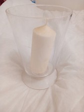 Large Glass Hurricane Candle