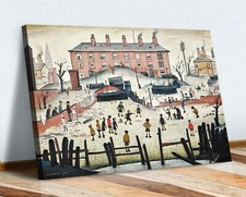 The Cricket Match People CANVAS WALL ART PRINT ARTWORK PAINTING LS Lowry Style