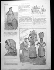 Antique Print Tuscan Ladies At