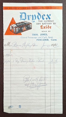 1933 drydex exide battery - 1933,