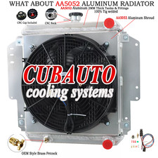 2 Row Radiator+Shroud Fan For