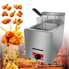 LPG Gas 6L Stainless Steel Catering Frying Tool Commercial Single Tank Fryer New
