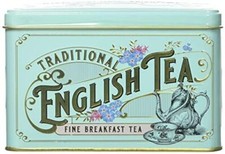 Christmas Vintage Victorian Tea Tin With 40 English Breakfast Teabags Uk