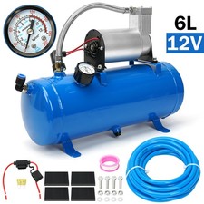 12V 6L Air Compressor 100Psi W/ 5M Hose For Air Horn Truck Boat Train Rv Pick Up