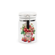 Ceramic Clip-Lid Strawberry Basket Kitchen Canister - Sugar Storage Container