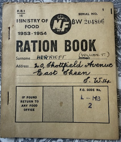 Post war ration book - war,