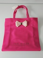 Ted Baker Bow Detail LARGE icon Tote Shopper Bag - Bright Pink