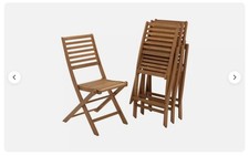 Set Of 4 Folding Wooden Dining