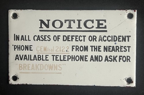 Breakdown notice vintage - breakdown,