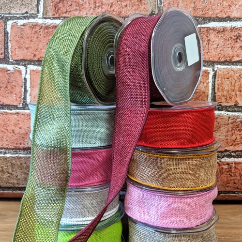 Wired hessian ribbon 38mm - wired,