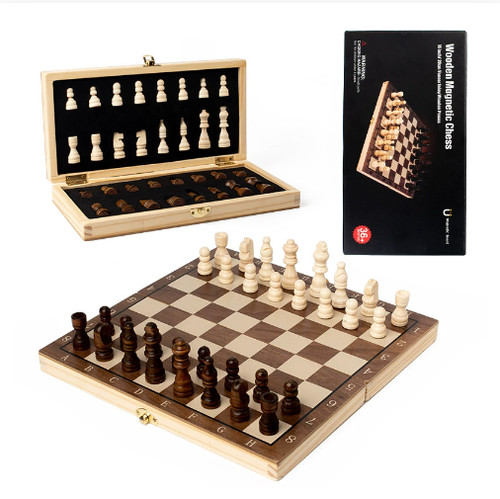 Large chess wooden - wooden, folding