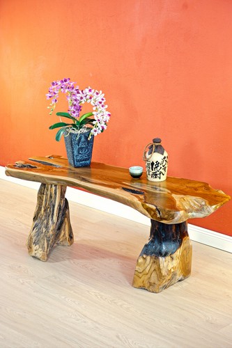 Coffee table teak burl - , wood