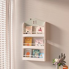 Children Bookcase Kids 3Tier Display Bookshelf Storage Unit Shelving Wooden Rack