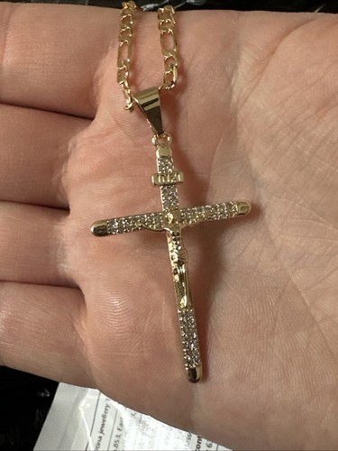 Gold plated cross - gold,