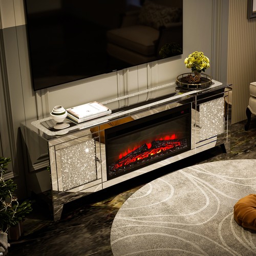 Fireplace stand mirrored - fireplace,