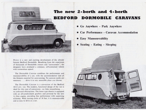Bedford dormobile caravan - dormobile,