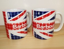 2 LOT Barbour Union Jack Flag Mugs