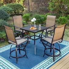 Patio Bar Set Swivel Outdoor