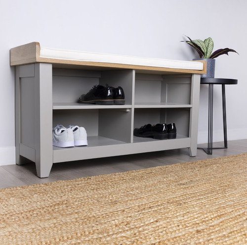 Hallway bench with - with, shoe