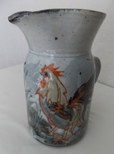 COLIN KELLAM studio pottery JUG pitcher cockerel signed art British ceramic
