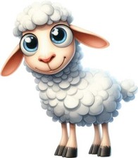 Funny Farm Sheep Wall Art Bedroom Colourful Nursery Decor Vinyl Sticker Decal