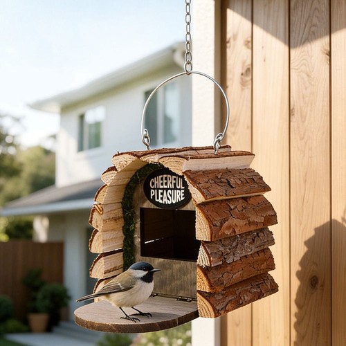 Rustic style wooden bird nest - wooden,