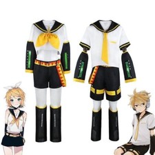 Cosplay Kagamine Rin/Len Mens Costume Outfit Wig Womens Fancy Dress JK UniformUK