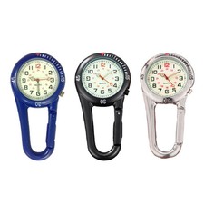 Clip On Watch Carabiner Luminous FOB Sports Watches For Doctors Nurses Hikers
