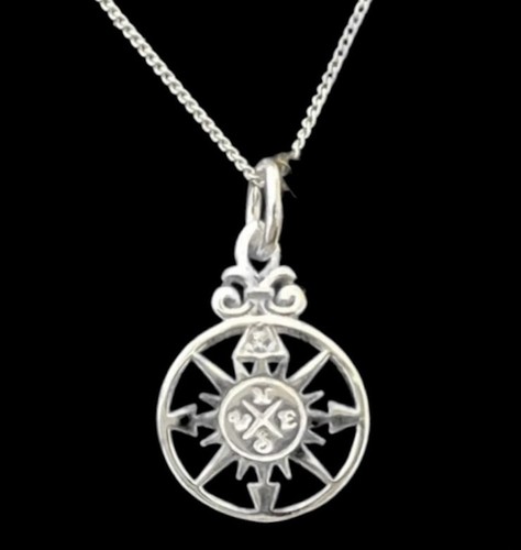 Sterling silver compass - sterling,