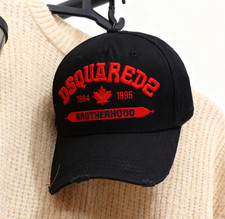 Stylish Dsquared2 'ICON' Embroidered Black Cap - Casual Hip Hop Style, Brand New