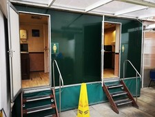 mobile welfare towable unit. Temporary toilets. Wedding toilets