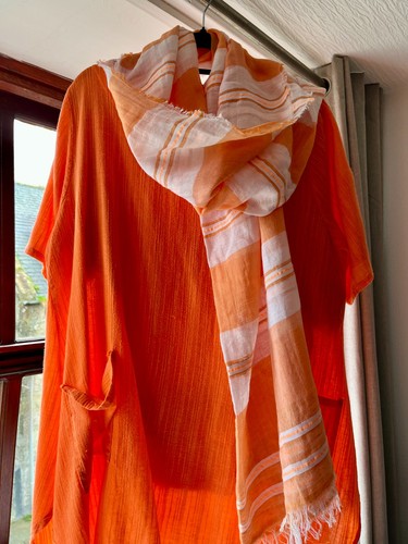 Oska orange white summer - orange,