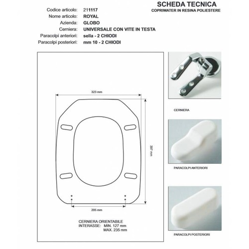 Globo royal champagne toilet - globo,