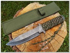 Fox Outdoor® Hunting BUSHCRAFT Outdoor Survival StoneWash Knife w/ Paracord...