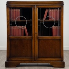 Antique 20th Century Glazed Display Cabinet In Oak ( REF AF-4255 )