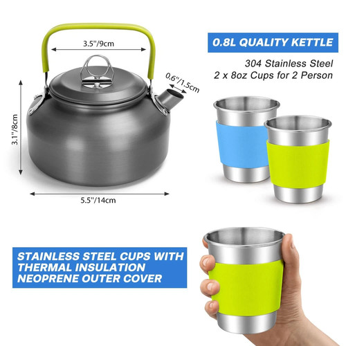 Odoland 15pcs camping - 15pcs, cookware