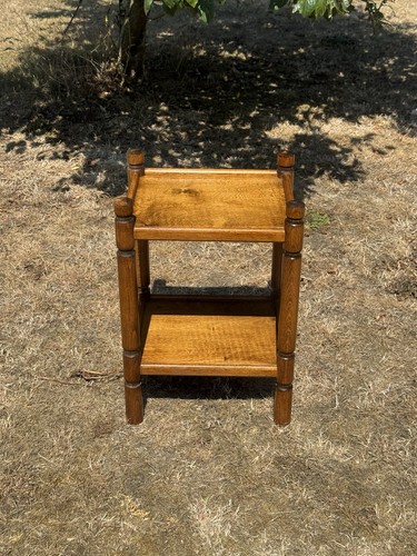 Vintage oak side table - oak,