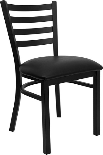 Black metal ladder back - black,
